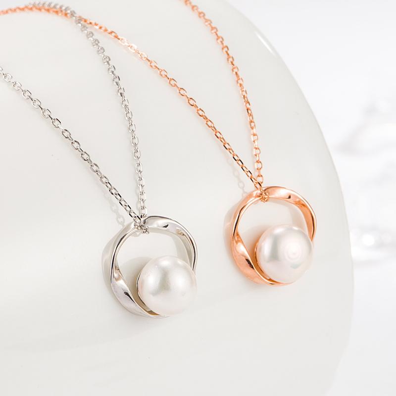 ネックレス レディース シルバー925 天然淡水パール 鎖骨チェーン エレガント 十字チェーン ローズゴールドカラー