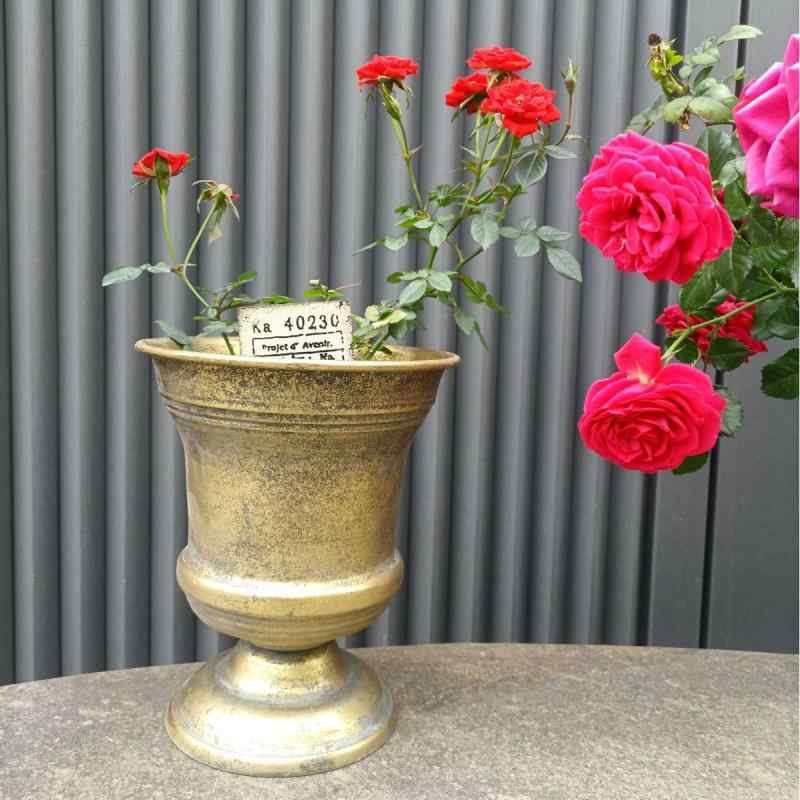 花瓶 鉢 鉄製 銅色 韓国風 ガーデニング 園芸 庭 ベランダ デスク 雑貨