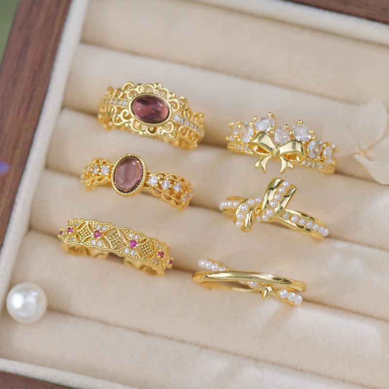 指輪 レディース リング ジルコニア エレガント 電気メッキ加工 普段使い ピンク系 パープル バタフライ 蝶 パール 真珠 上品 かわいい 韓国風