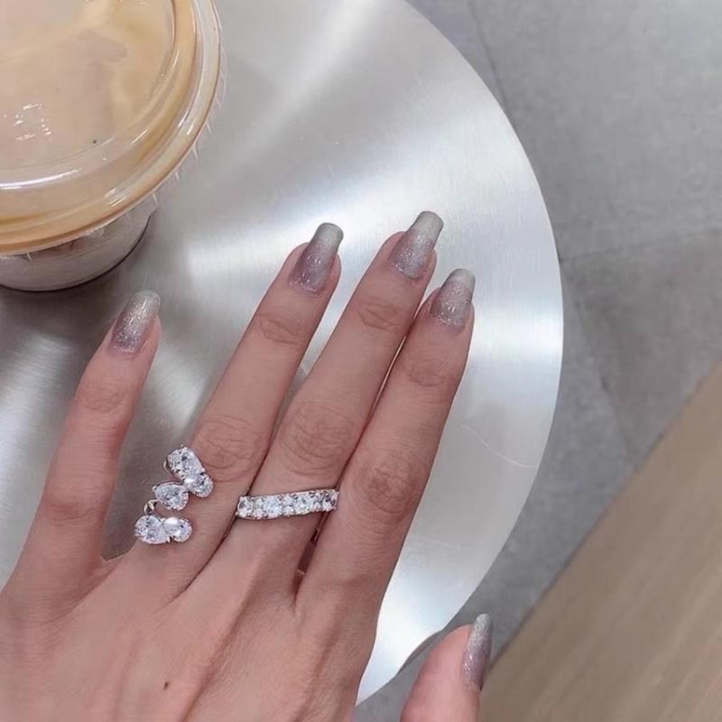 指輪 レディース リング ジルコニア 韓国風 おしゃれ かわいい 個性的 クール 幾何学模様 フリーサイズ 調節可能 電気メッキ加工(4.0)