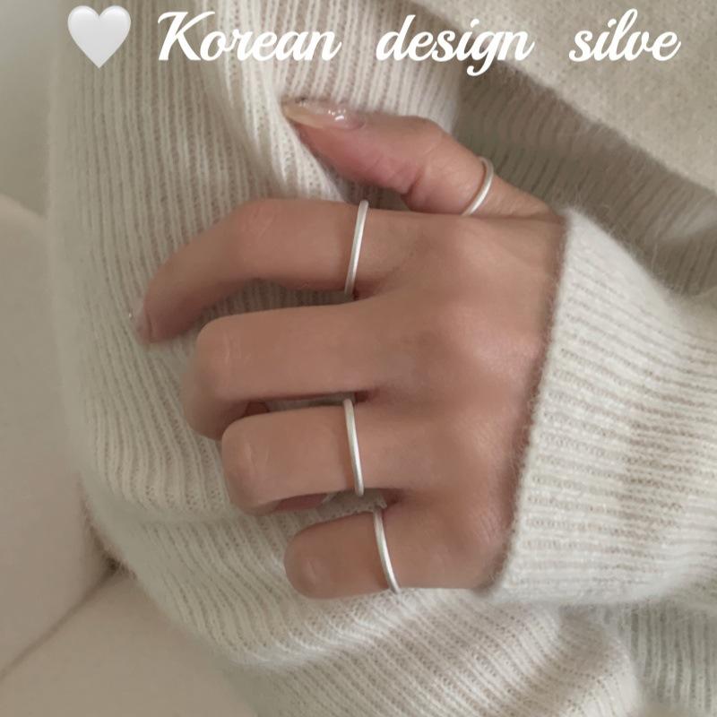 Other , Materials - 指輪 レディース S999 シルバー リング シンプル 幾何学模様 艶消し 銀製 ファッション アクセサリー エレガント おしゃれ 通勤 デート