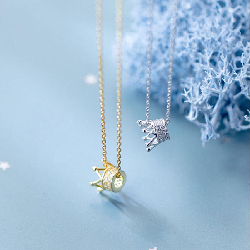 ・素材: シルバー・加工: 電気メッキ・デザイン: クラウン・チェーン種類: 十字チェーン・長さ: 21cm～50cm・ペンダント素材: シルバー・カラー: 白金色, 黄金色・純度: 925シルバー・スタイル: シンプル・対象: レディース...