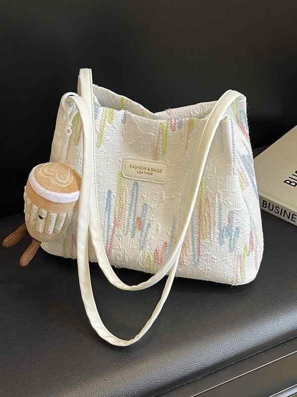 バッグ レディース ストライプ柄 バケットバッグ カジュアル ポリエステル 肩掛け 手提げ ブラック ホワイト ブルー ピンク系