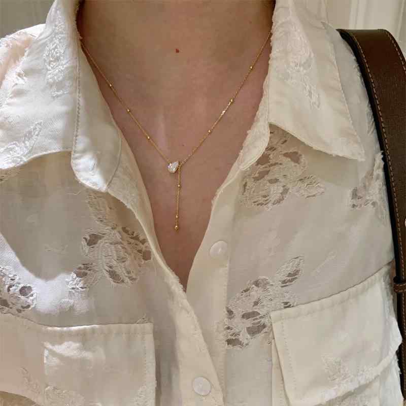 ネックレス レディース S925 シルバー 水滴形 鎖骨チェーン Y字型 ドロップ 925銀 ジルコニア 十字 チェーン 電気メッキ加工 通勤 ファッション 白金色 黄金色