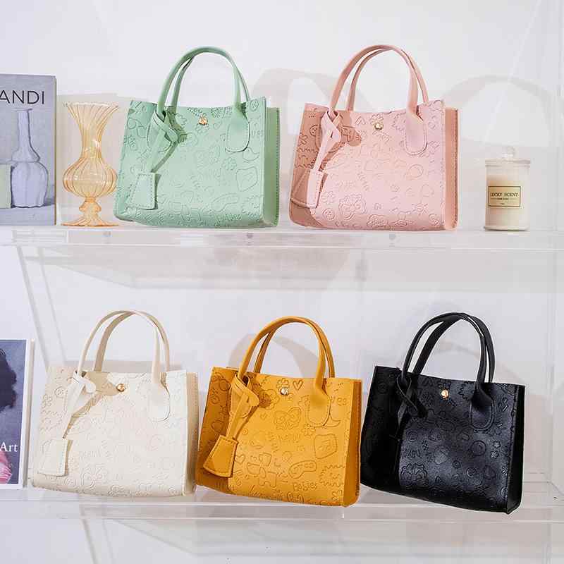 トートバッグ レディース 鞄 カバン ハンドバッグ ショルダーバッグ PU レザー 車縫線 ステッチ 切り替え 普段使い 白色 黄色 グリーン ブラック ピンク系