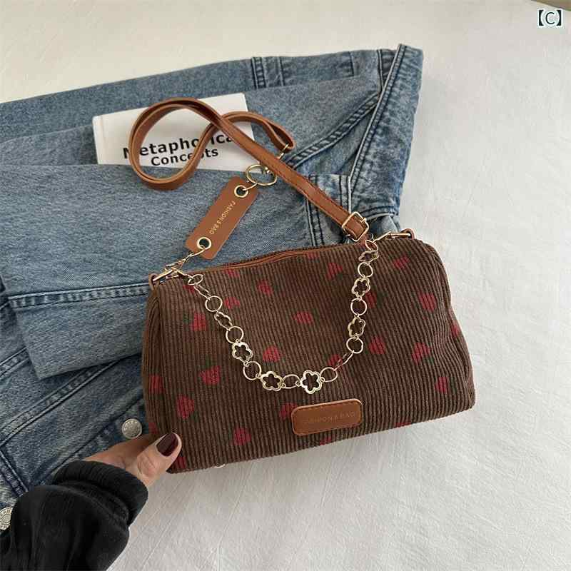 枕 レディース かわいい ショルダーバッグ コーデュロイ バッグ 斜めがけ ミニバッグ 韓国 ファッション トレンド 白 黒 茶色 ピンク