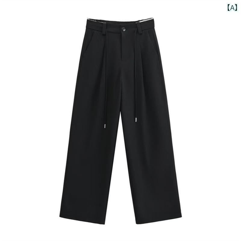 パンツ レディース 通勤 高見え ストレートパンツ 春夏 ポリエステル 高腰 ゆった...