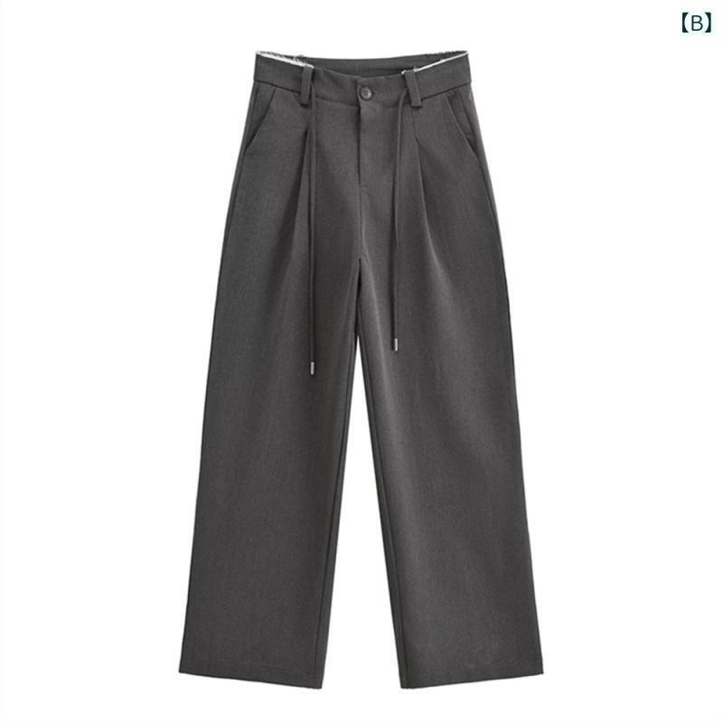 パンツ レディース 通勤 高見え ストレートパンツ 春夏 ポリエステル 高腰 ゆったり テーパードパンツ ズボン 黒 白 S M L