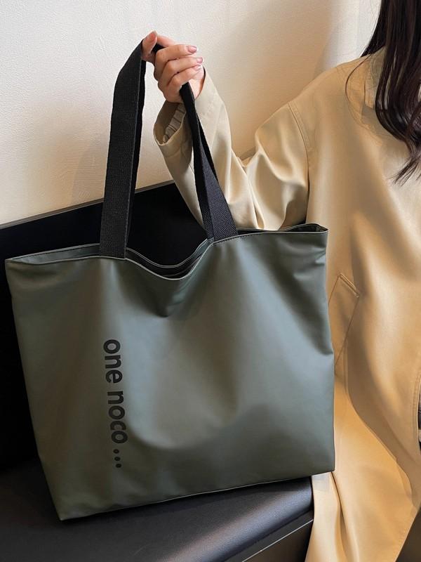 トートバッグ レディース 通勤 大容量 オックスフォード布 肩掛け 鞄 切り替え バイカラー カジュアル 韓国風 ブラック グレー グリーン