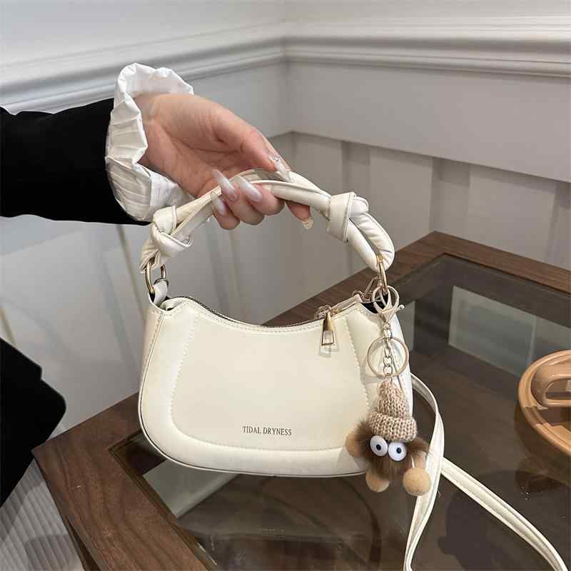 ハンドバッグ レディース ショルダーバッグ 斜めがけ 小さめ PU レザー 韓国 ファッション 無地 シンプル カジュアル かわいい 白 ホワイト ベージュ ピンク ブラック