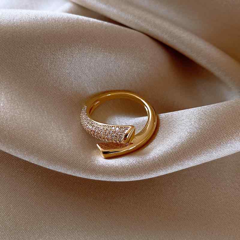 Rakuten - 指輪 レディース 14K 電気メッキ加工 ジルコニア 金箍棒リング ファッション 幾何学型 開口調整可能 清新 かわいい 韓国風