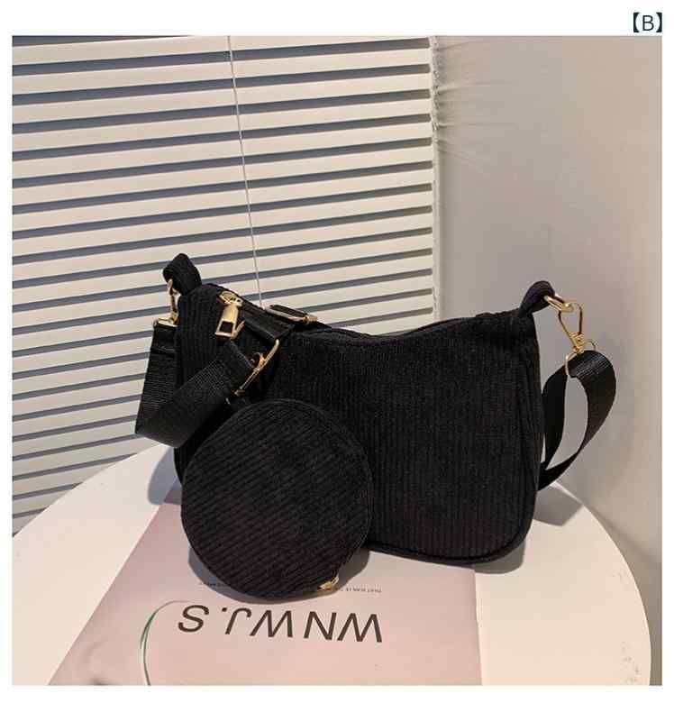 バッグ レディース コーデュロイ ショルダーバッグ ハンドバッグ 小さめ 肩掛け 水餃子型 アイボリー ..