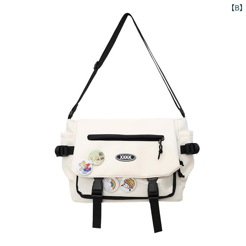 ショルダーバッグ メンズ レディース 大容量 オックスフォード 無地 韓国風 斜めがけ メッセンジャーバッグ 通勤 通学 旅行 黒 白 ベージュ ブルー