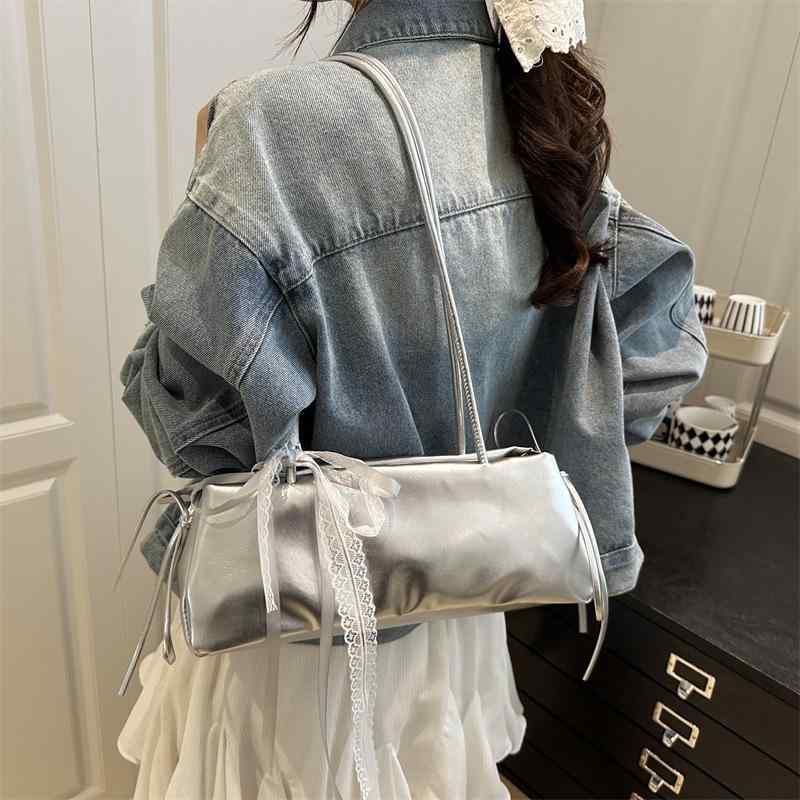 バッグ レディース 韓国風 バレエ風 ハンドバッグ ショルダーバッグ 小さめ PU レザー かわいい ガーリー フェミニン ピンク ブラック ベージュ