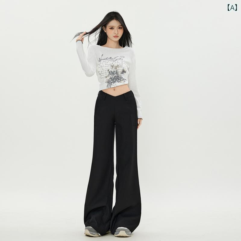 パンツ レディース ローライズ スーツパンツ 秋冬 ベロア風 ワイドレッグ ベルボト...