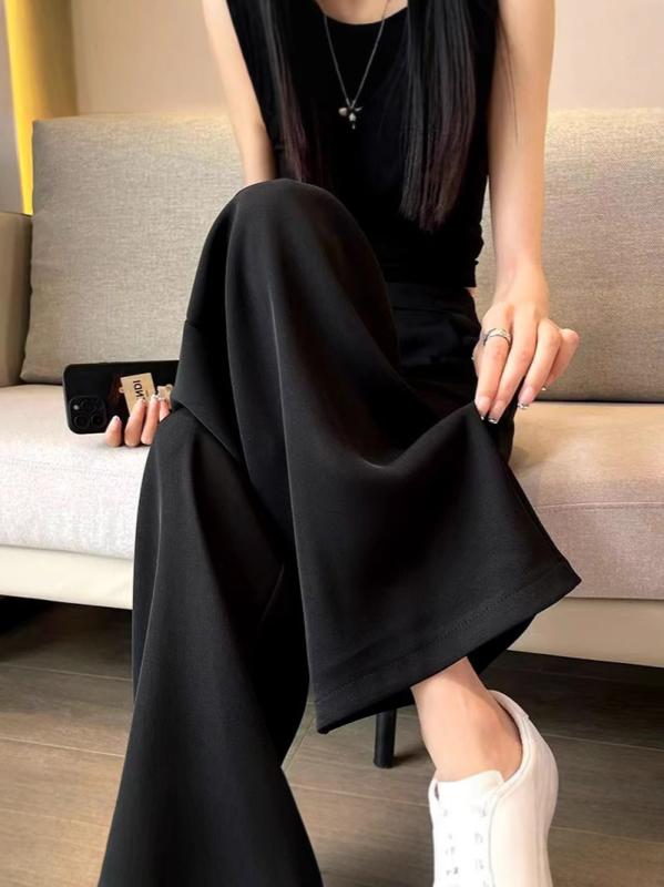 パンツ レディース 高身長 スーツパンツ ワイドパンツ ストレート センタープレス 美脚 春秋 快適 接触冷感 ポリエステル 高見え テー..