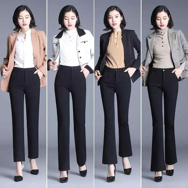 パンツ レディース 秋冬 裏起毛 あったか フレアパンツ ベルボトム スラックス ハイウエスト 美脚 ポケット付き ブラック 黒 ブルー S M L XL 2XL 3XL 4XL