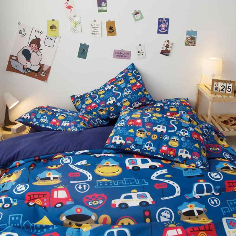 寝具 子供 シングル ベッドカバー セット ベッドシーツ 寝具カバー 4点セット 布団カバー プリント柄 ..