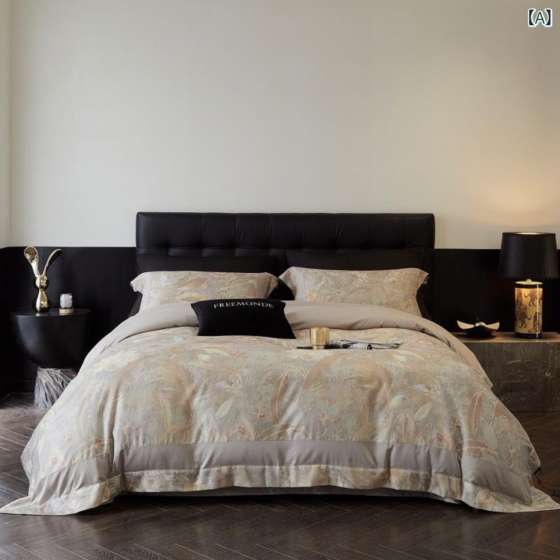 寝具 四点セット ベッドシーツ式 天絲棉 磨毛 欧式 复古風 デジタルプリント 秋冬 厚手 保温