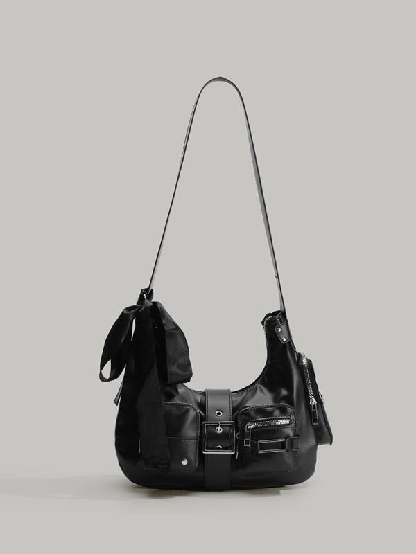 バッグ レディース ショルダーバッグ トートバッグ 韓国風 ストリート カジュアル 人工皮革 ブラック