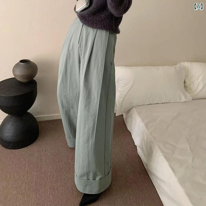 パンツ レディース 高腰 ワイドレッグ ストレ...の紹介画像2