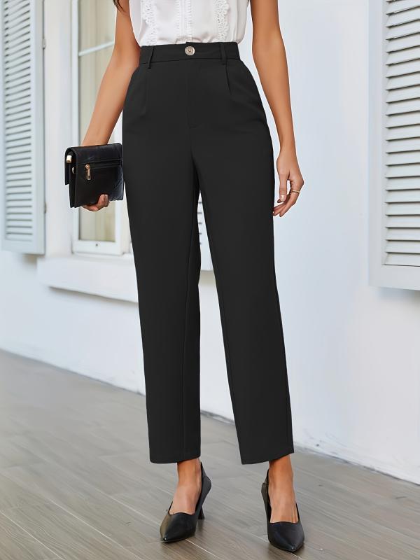 パンツ レディース テーパードパンツ ポリエステル スラックス ゴムウエスト 事務服 オフィス カジュアル きれいめ ロング丈 黒 ピンク グレー カーキ色 95% ポリエステル 5% スパンデックス