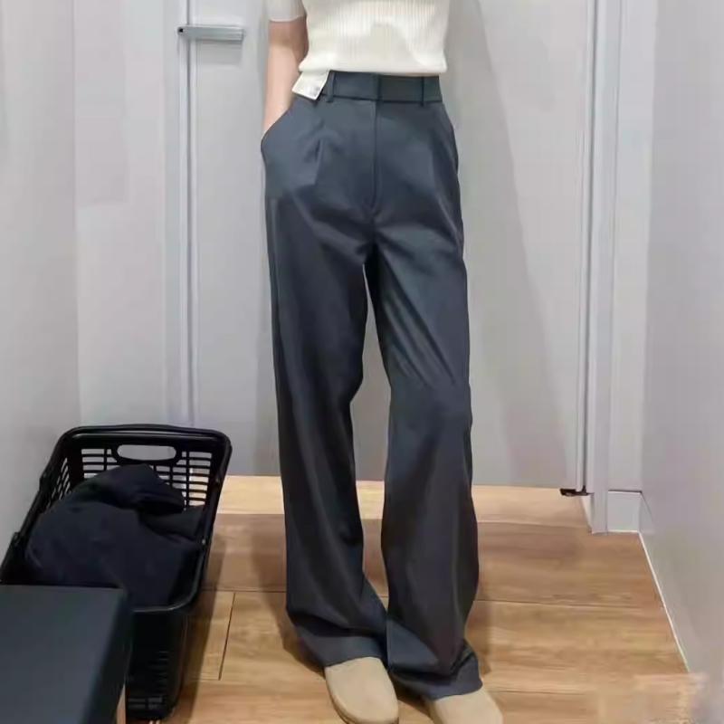 パンツ レディース 秋物 通勤 ワイドレッグパンツ ゆったり スラックス 高見え 普段使い オフィス オリーブ色 ブラック 天灰色 浅米色 蔵青色