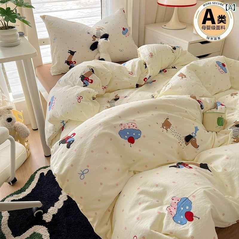 寝具セット 学生用寝具3点セット 厚手布団 コットン布団6点セット 幾何学模様 花柄 かわいい 超柔 水洗..