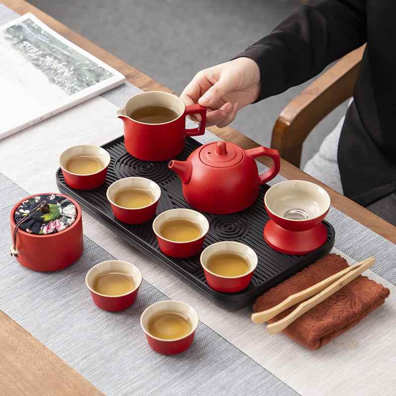 茶器 陶瓷 携帯式 旅行 茶具 セット 茶盤 功夫茶 ティーポット ビジネス イベント 年会 結婚式 ギフト ロゴ入れ対応