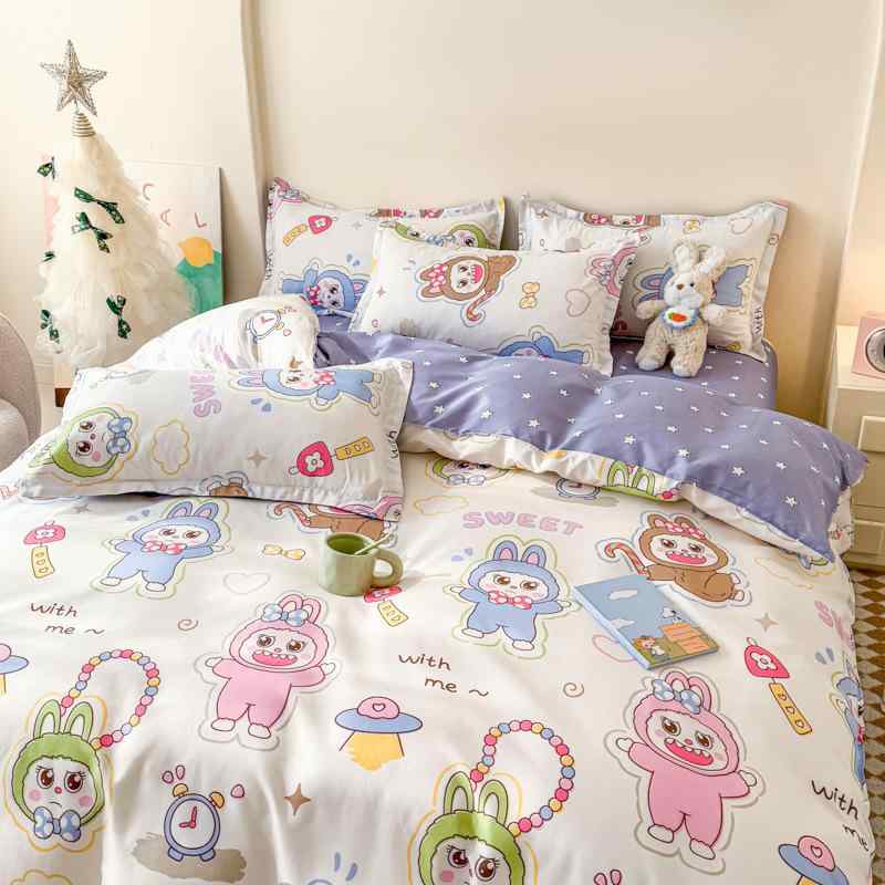 寝具セット 子供 学生用 春秋 布団カバー ベッドシーツ 3点セット 4点セット かわいい柄 プリント