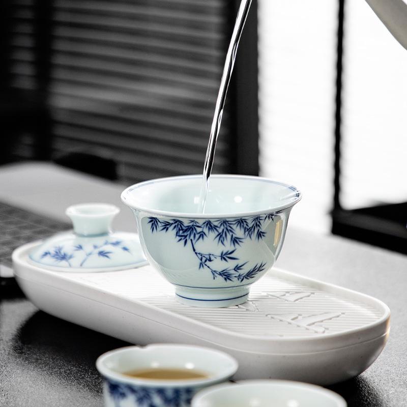 茶器 陶器 旅行茶具 携帯用 復古 青花 釉中彩 陶瓷 ティーセット ビジネス ギフト ブラック ブルー