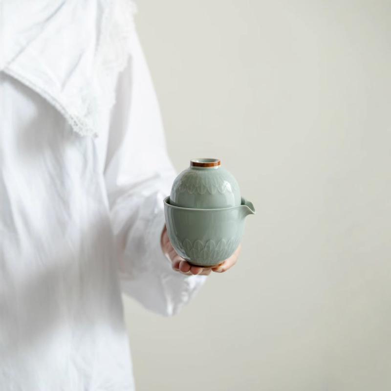 茶器 携帯用茶器セット アウトドア 陶器 カップル 夫婦 友人 同級生 紅岳ブランド ビジネス 記念品 会議 福利 厚生 節句 シンプル