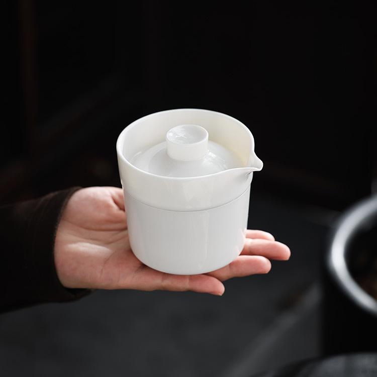 茶器 白磁 快客杯 携帯用 旅行用 徳化窯 陶磁器 minimalistスタイル