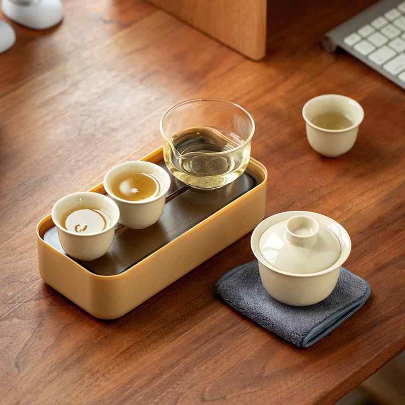 茶器セット 携帯用 茶器 陶器 ティーセット アウトドア オフィス用 旅行 記念品