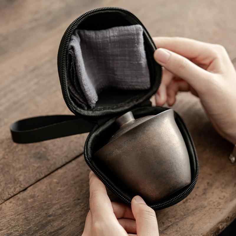 茶器 ティーセット 携帯用 茶道具 鉄釉 陶瓷 快客杯 復古風 軽量 新中式 旅行 記念品 ギフト
