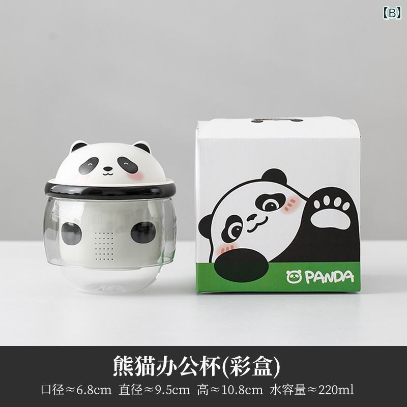シャドーテールの茶器セット 旅行用 携帯型 かわいい パンダ柄 ティーポット 湯呑み 3点セット 陶器製 アウトドア キャンプ｜アングル3