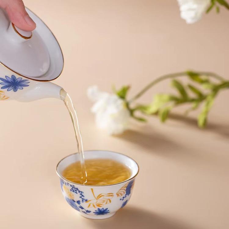 茶器 携帯用 茶器セット 景徳鎮 陶瓷 ティーセット 蓋碗 茶碗 2客 商务 ギフト