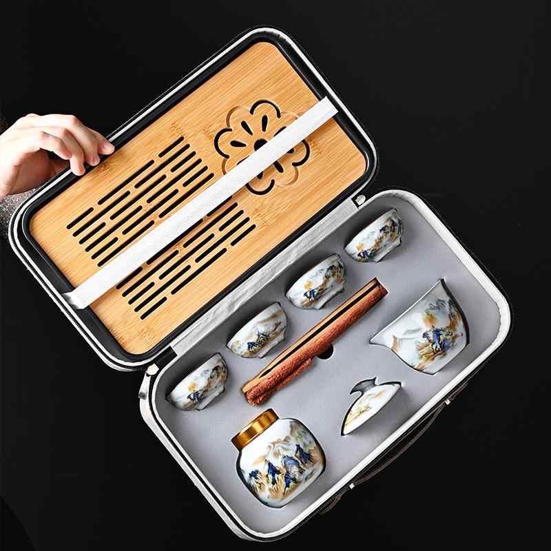 茶器 旅行茶具 陶瓷 功夫茶具 セット 携帯用 煎茶道具