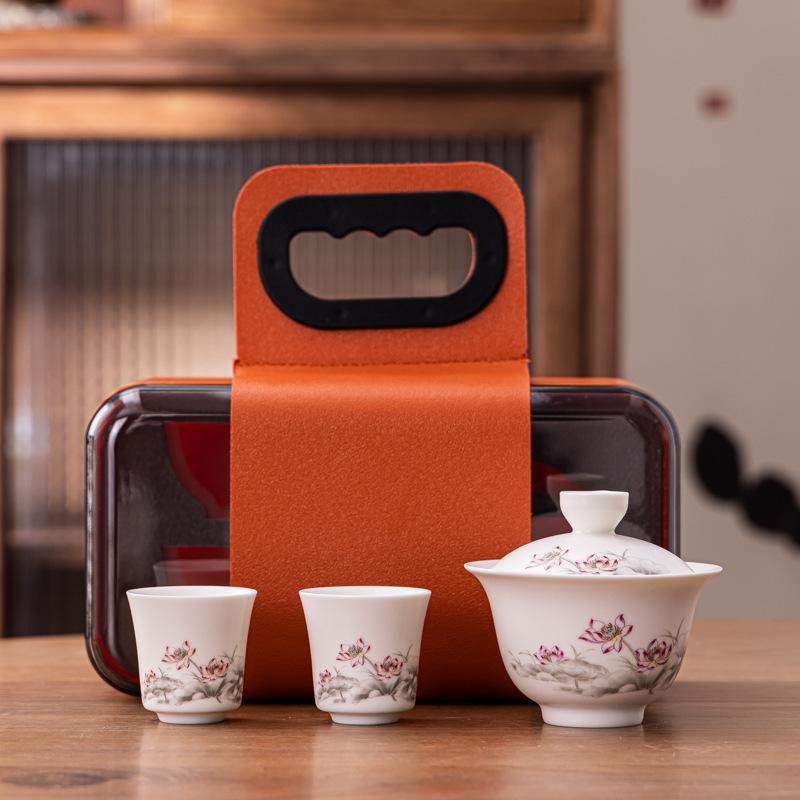 茶器 携帯用 茶器セット 陶瓷器 茶具 ティーセット 湯呑み 急須 贈り物 旅行用 普段使い シンプル