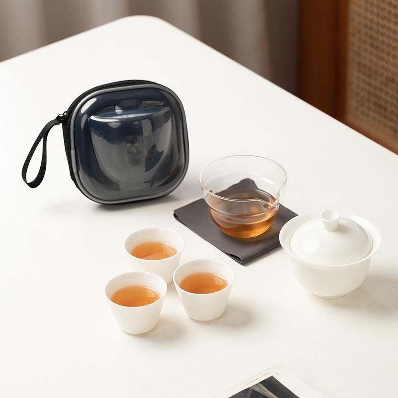 茶器 携帯用 茶器セット 急須 湯呑み 陶器 3点セット 旅行 記念品 ギフト