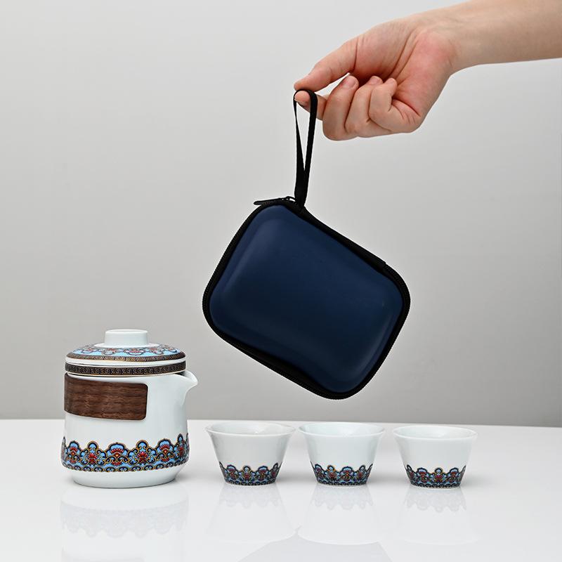 茶器 アウトドア 旅行用 携帯型 ティーセット 陶瓷 湯呑み