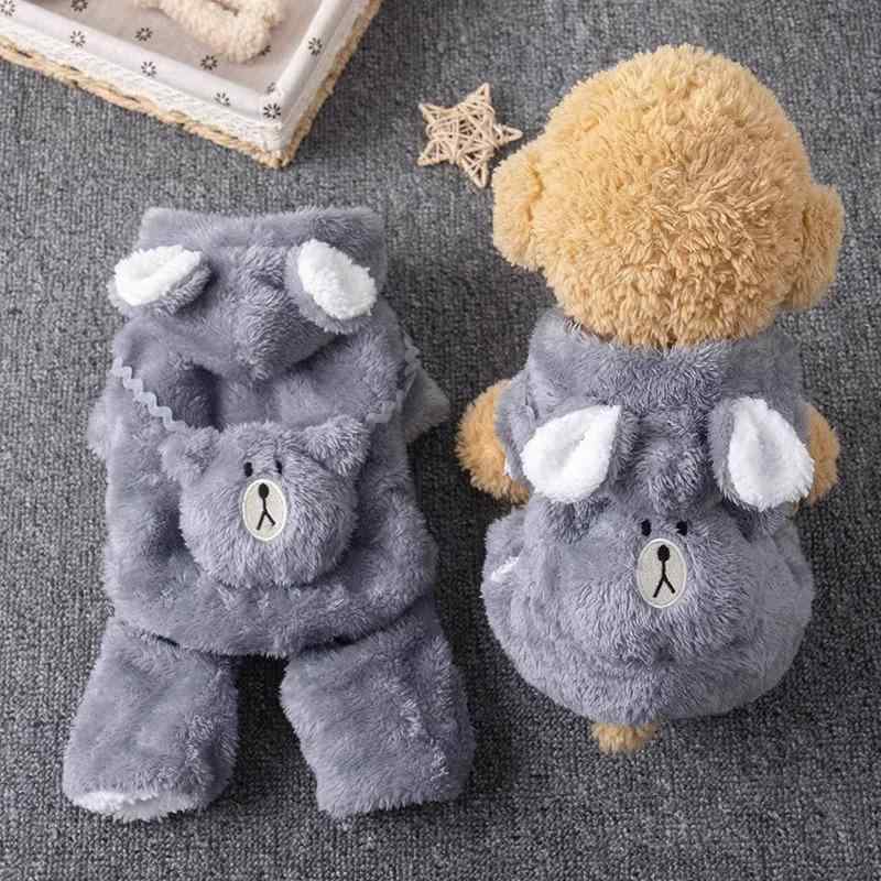 犬 服 かわいい 小熊 秋冬 加厚 防寒 ポリエステル 四脚 雪纳瑞 ペット 服 ウェア コスチューム
