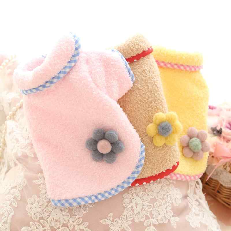 ペット 服 秋冬 新作 デイジー柄 コットン 綿入れ 防寒 法斗 パグ 犬 服 かわいい ベビーピンク ミルク..