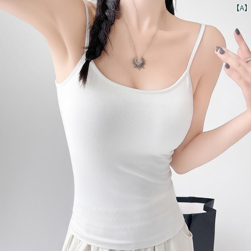 Tシャツ レディース 美背 インナー キャミソール カップ付き 無縫製 ノンワイヤー 肌着 トップス 春夏 ..