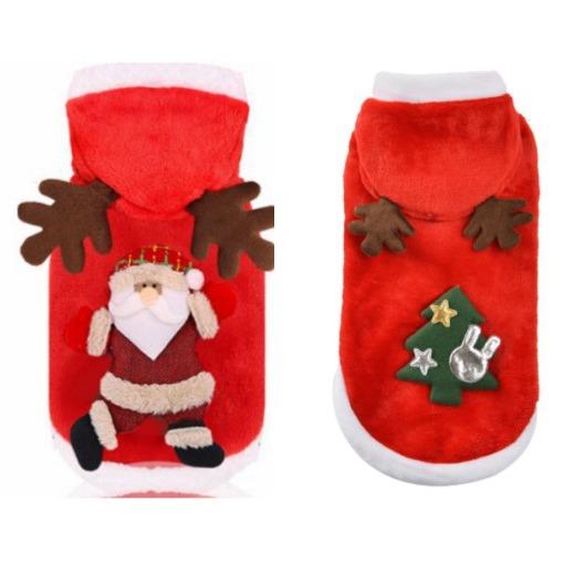 ペット服 クリスマス コスチューム 犬 猫 兼用 珊瑚フリース 暖か かわいい クリスマスツリー サンタク..