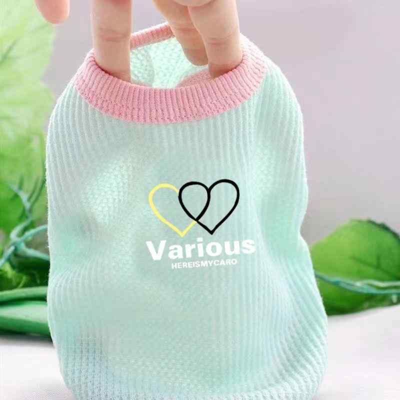 ペット用 服 犬 猫 ワッフル ベスト 小型犬 接触冷感 涼しい 通気性 ポリエステル イエロー ブルー グ..