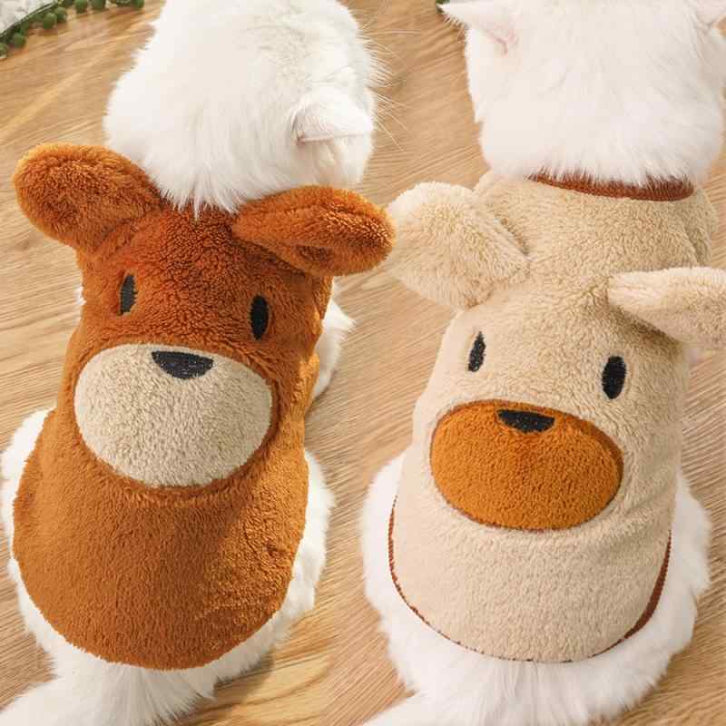 Garments - ペット 服 犬 猫 冬 加絨 保温 かわいい テディ シュナウザー ウェア 用品 小型犬 向け 散歩着