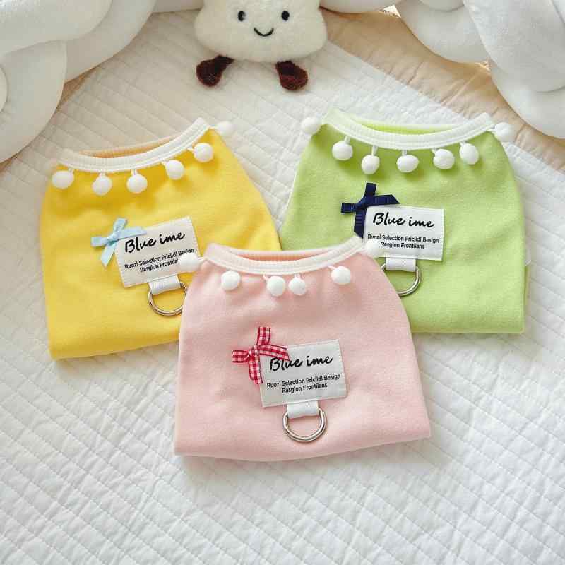 ペット服 春夏 薄手コットン ベスト 超柔 肌に優しい 配色 小さめ シャツ 犬 猫 兼用 四季 通年 普段使い