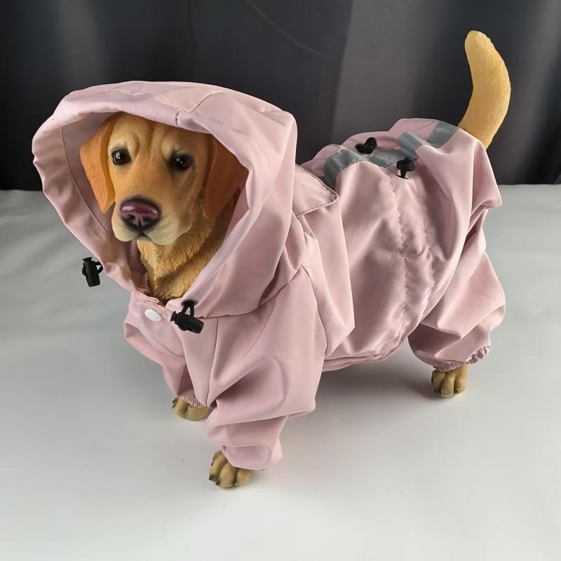 犬用レインコート ペット用 四つ足 フード付き 反射素材 通気性 撥水加工 犬服 ドッグウェア 小型犬 中..