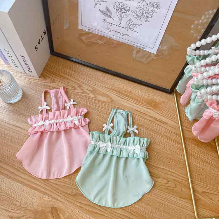 ペット服 春夏 キャミソールワンピース 猫 犬 テディ ポメラニアン 小型犬 パステルカラー